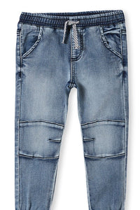 Milky Knit Denim Jogger - style 322W63