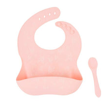 Load image into Gallery viewer, All4 Ella Silicone Bib with Spoon - Pink, Slate Blue or Dusty Pink
