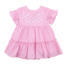 Load image into Gallery viewer, Bebe - Annie Embroidered Gingham Dress - Pink
