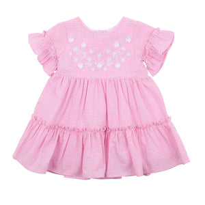 Bebe - Annie Embroidered Gingham Dress - Pink