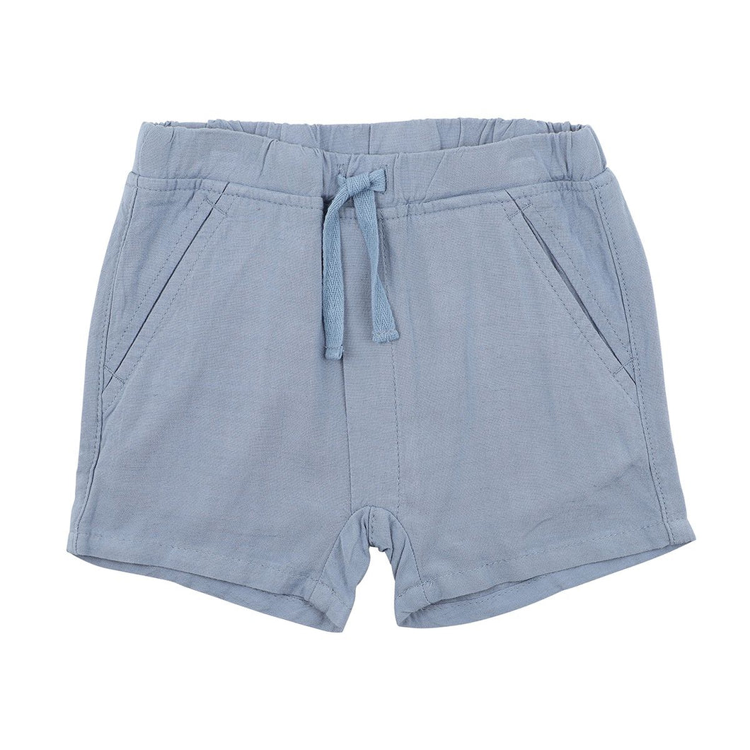 Bebe - Emmett Blue Linen Shorts - Dusty Blue