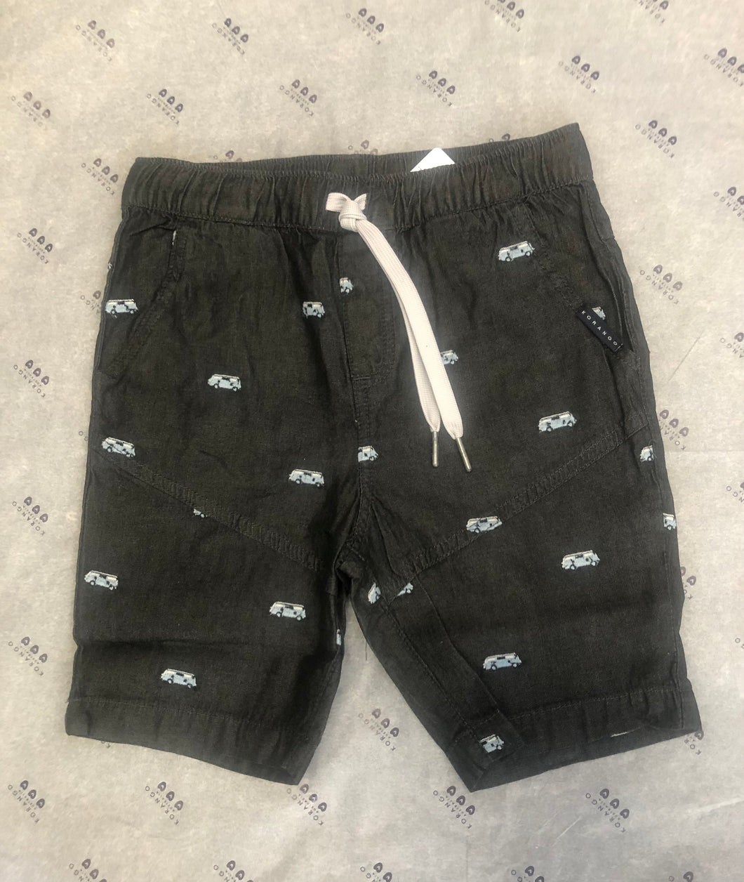 Korango Kombi Van Embroidered Shorts - Charcoal or Euro