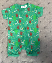 Load image into Gallery viewer, Korango Christmas Zip Romper - Green or Navy
