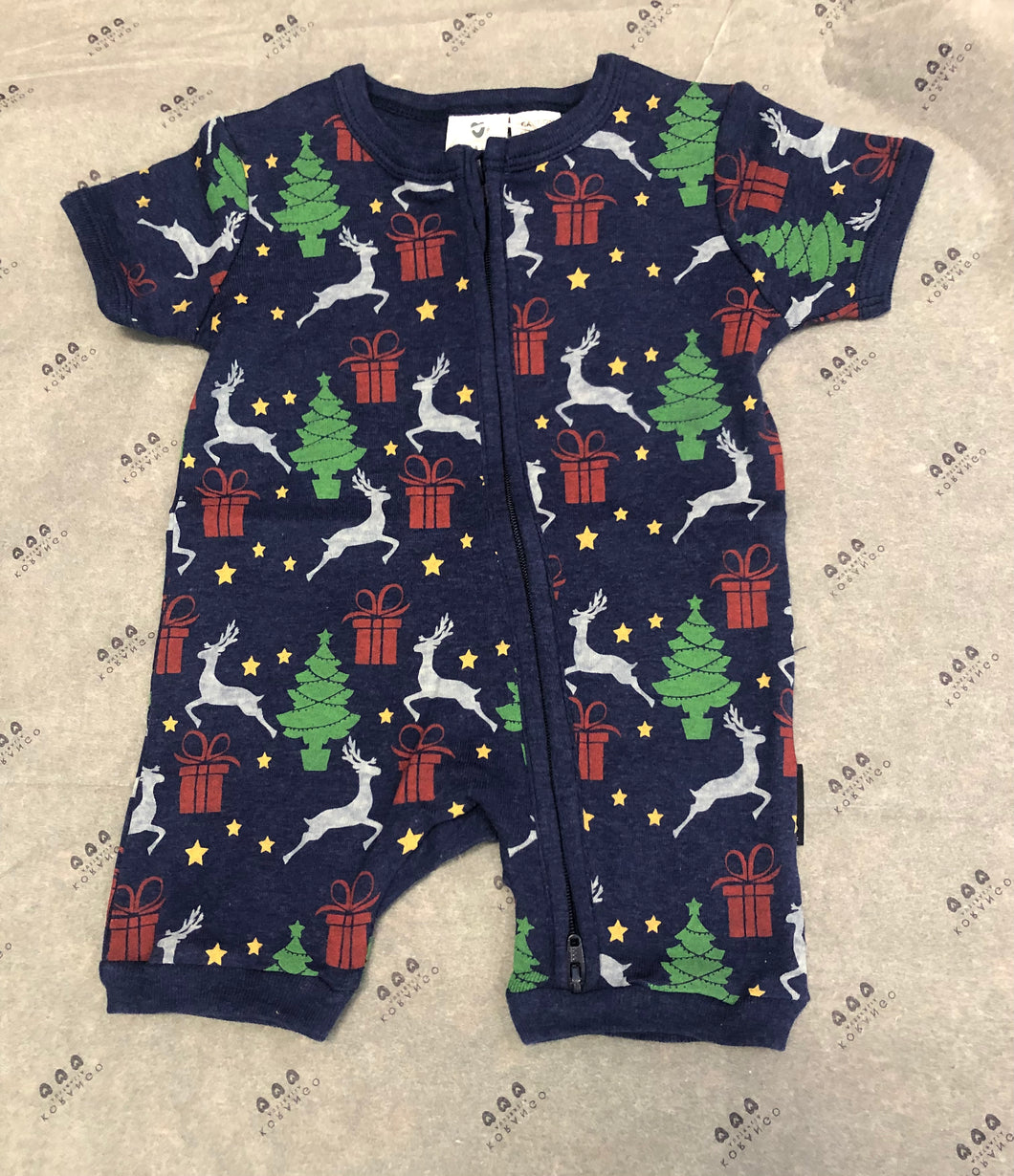 Korango Christmas Zip Romper - Green or Navy