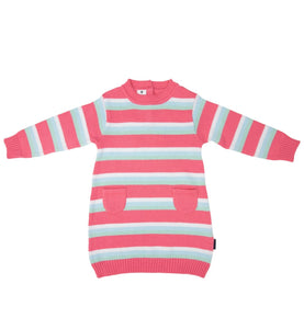 Korango - A-Line Knit Dress - Dusty Pink Stripe
