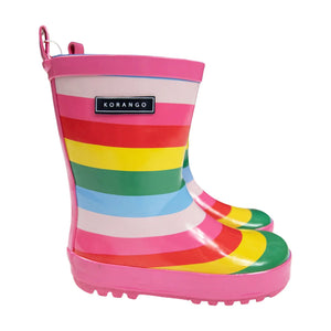 Korango Gumboots - Rainbow Coloured Stripe