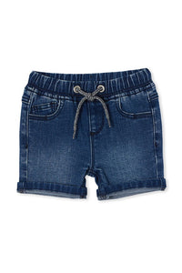Milky - Knit Denim Short - Mid Wash Denim