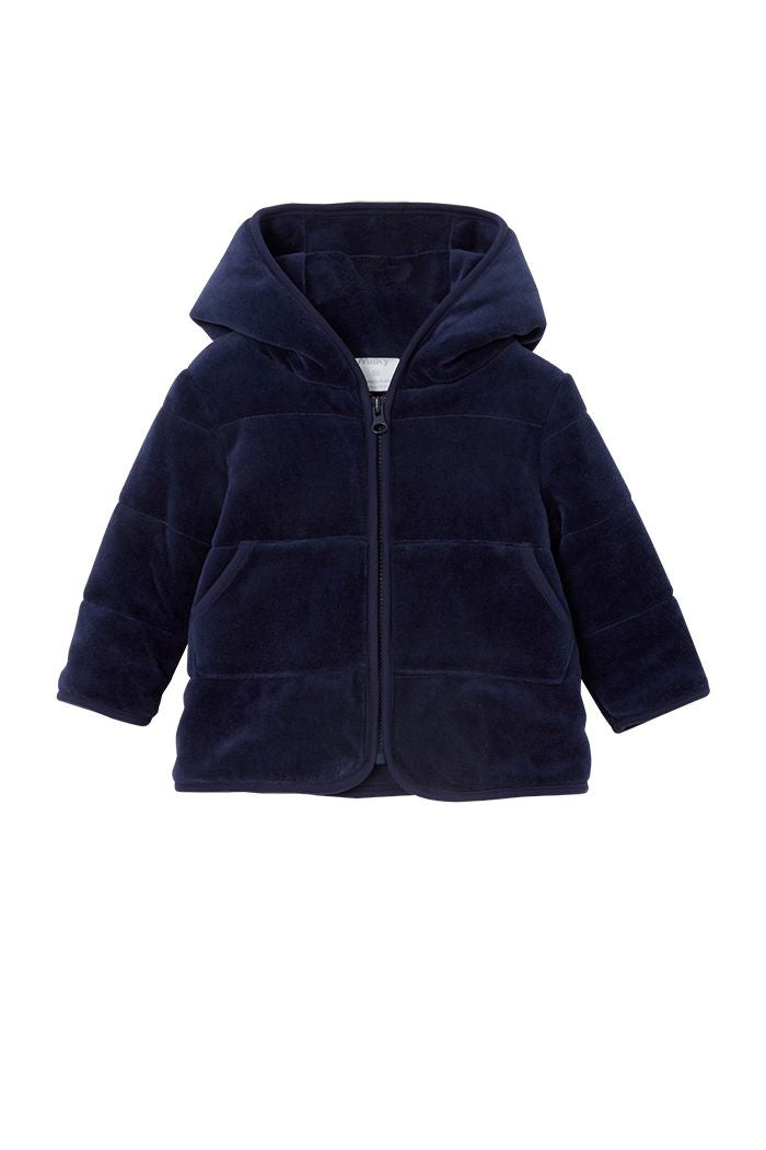 Milky - Velour Hooded Jacket - Navy