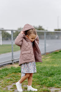 Milky - Quilted Zip Puffer Jacket - Dusty Pink