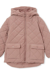 Milky - Quilted Zip Puffer Jacket - Dusty Pink