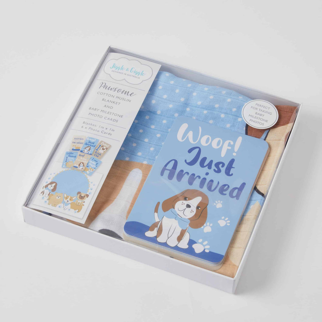 Jiggle & Giggle - Milestone Muslin Set - Pawsome