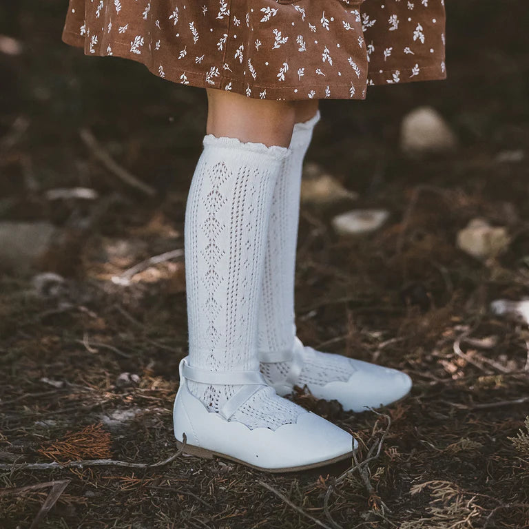Bebe - Pointelle Knee High Socks - CLOUD