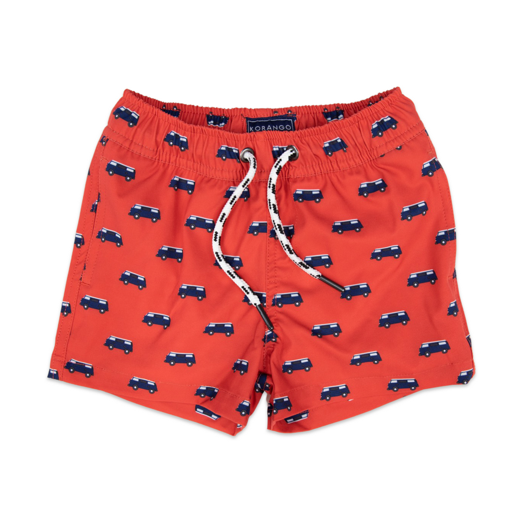 Korango - Quick Dry Boardies - Road Trip - Red