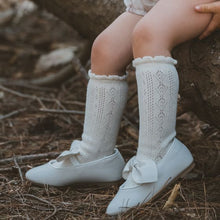 Load image into Gallery viewer, Bebe - Pointelle Knee High Socks - CLOUD
