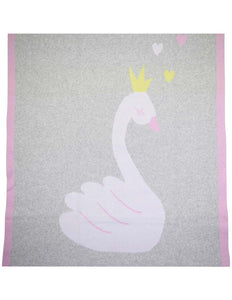 Korango Swan Princess Blanket - Grey Marle/Pink