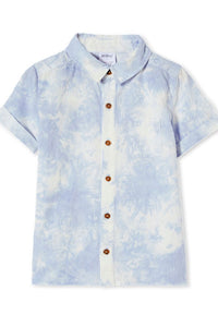 Milky - Tie Dye Linen Shirt - Baby Blue