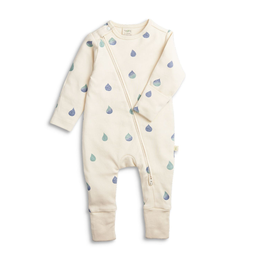 Tiny Twig - Raindrops Zipsuit