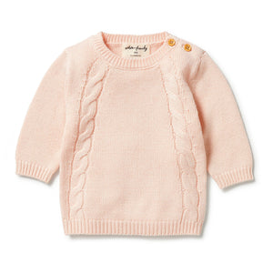 Wilson & Frenchy - Knitted Mini Cable Jumper - Blush